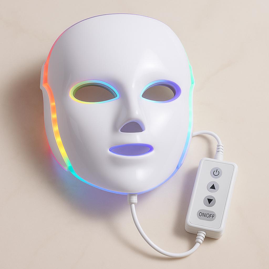 Masque facial LED 7 couleurs – Thérapie lumineuse anti-âge et anti-acné